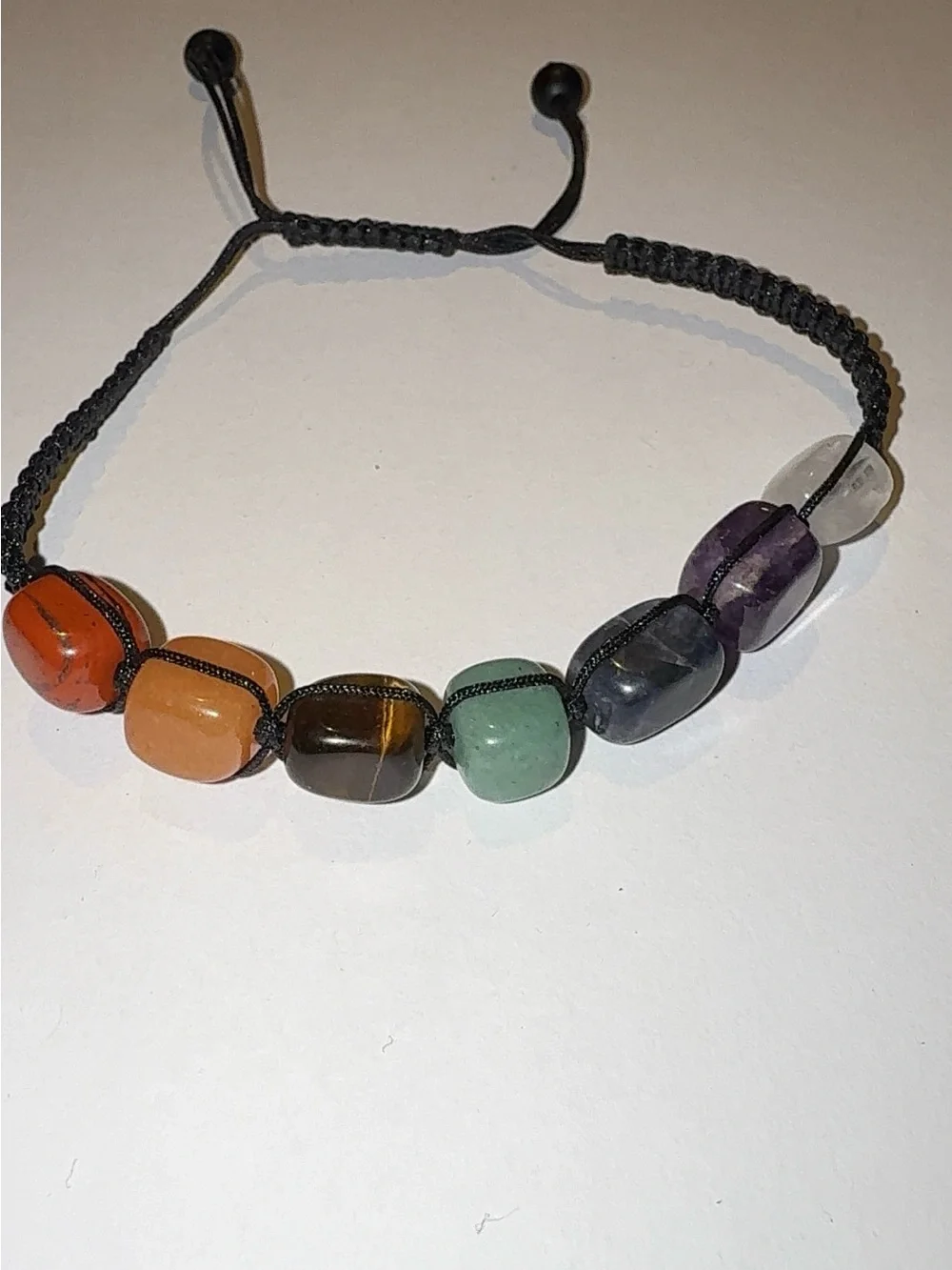 7 Chakra Natural Crystal Healing Stone Cord Bracelet